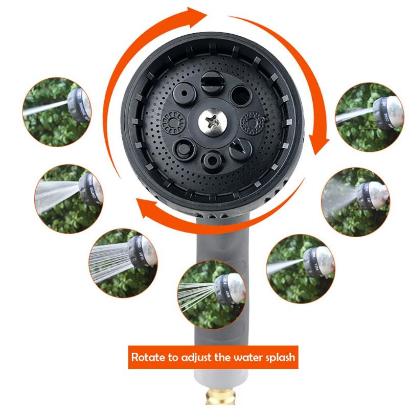 

7 Modes Water Spray Nozzle For Garden Watering Strong Water Spray Gun Set Garden Hose Pipe Nozzle Connector Outdoor Watering, Black