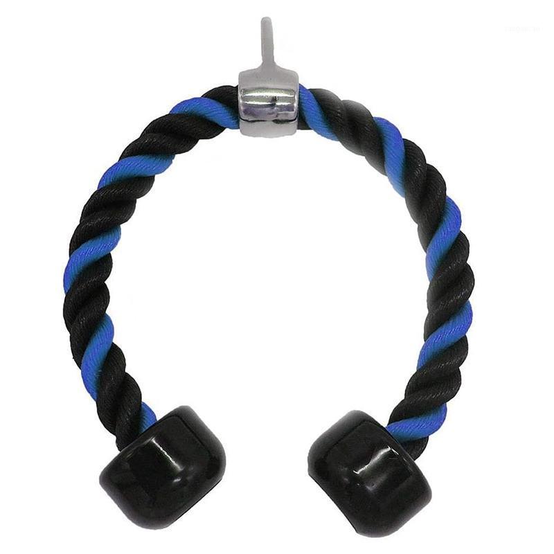 

NEW-27.5 Inch Cable Rope Attachment Black and Blue Nylon Braided Tricep Rope Press Cable Triceps Pushdown1