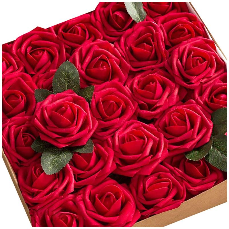 

Foam Roses Head Artificial Flowers Box Beauty Wedding Valentine's Day Gift Wedding Bouquet Home Decoration Mother's Day Gift, Pink