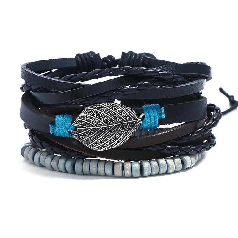 

Simple retro suit bracelet diy braided leather bracelet men's ethnic leather