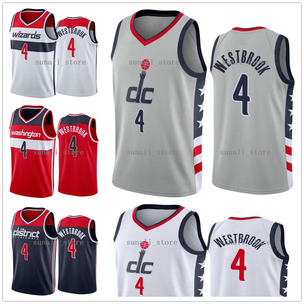 

2021 New City Grey Russell 4 Westbrook Jerseys Basketball Red Navy White College NCAA Shirts Fast Shipping