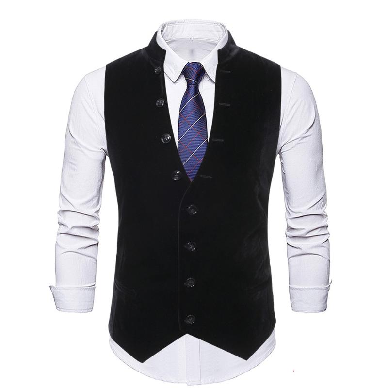 

Nice Tide Nice Dress Vests For Men Slim Fit Mens Suit Vest Male Waistcoat Gilet Homme Casual Sleeveless Formal Business Jacket, 01
