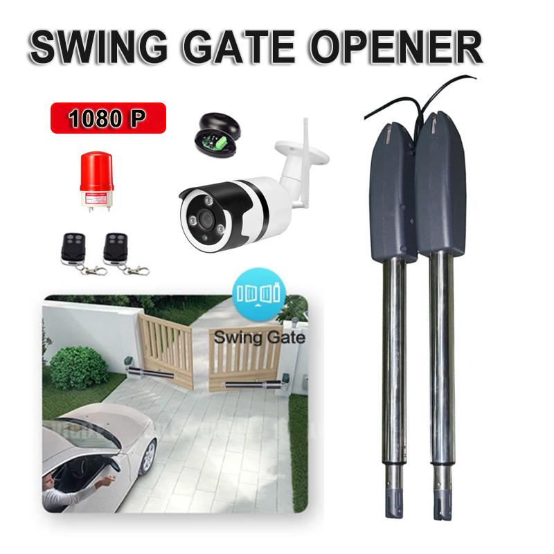 

With wifi 1080P camera kit Optional Doulbe Arm Heavy Duty Worm Gear Automatic Swing gate motor Opener
