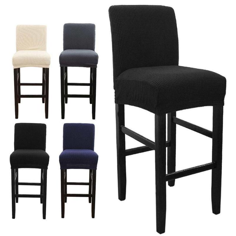 

Stretch Corn Lattice High Stool Chair Cover Solid Color Chair Elastic Protector Slipcover For Kitchen/Hotel Party Banquet