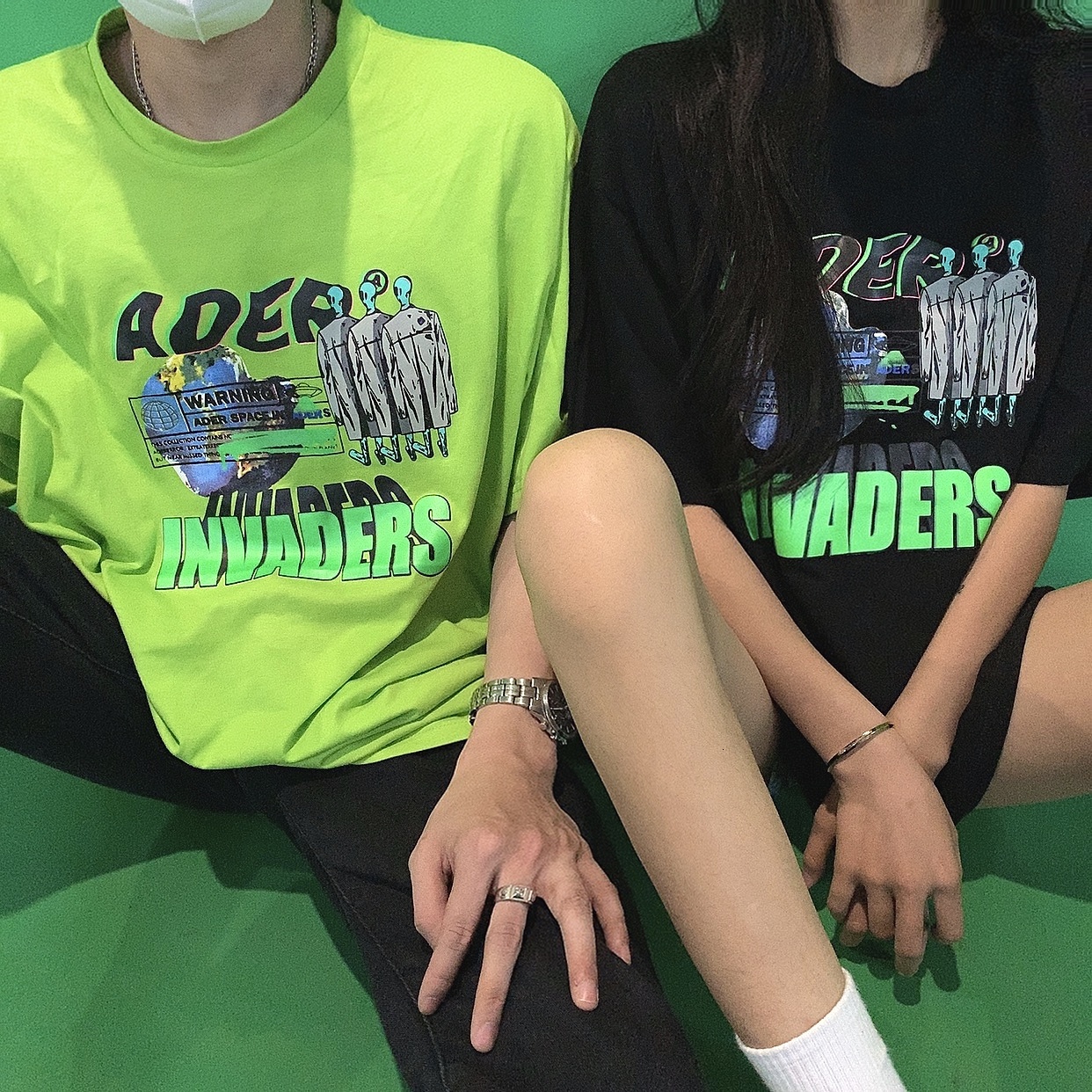 

2021 New Real Tag Earth Warning Invaders Collection Ader Error T-shirt Men Women Cotton Casual Orescent Green Adererror t Shirt Tee Vk2e, 11
