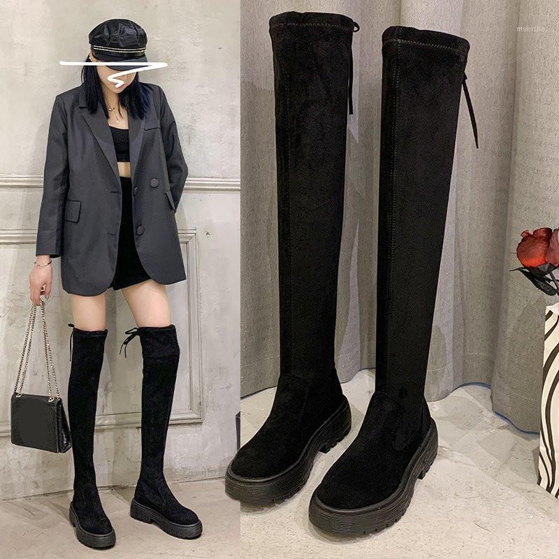 

Boots Flat Platform Women's Rubber Shoes Rain Luxury Designer Sexy Thigh High Heels High Sexy Round Toe Booties Ladies1