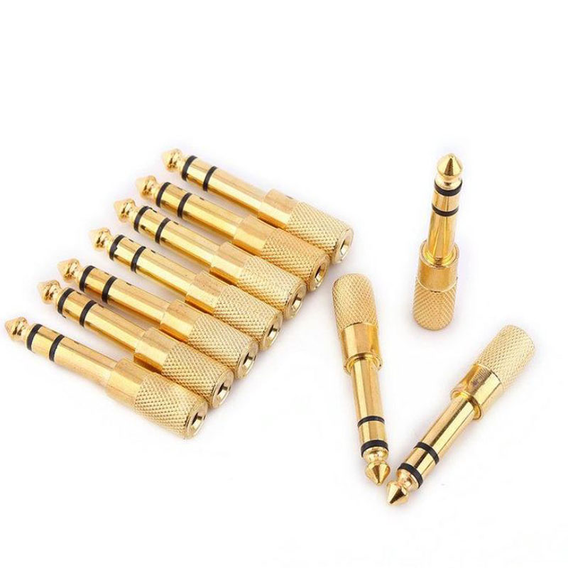

Adapter Plug 6.5mm 1/4" Male plug to 3.5mm 1/8" Female Jack Stereo Headphone Headset for Microphone Gold Plated