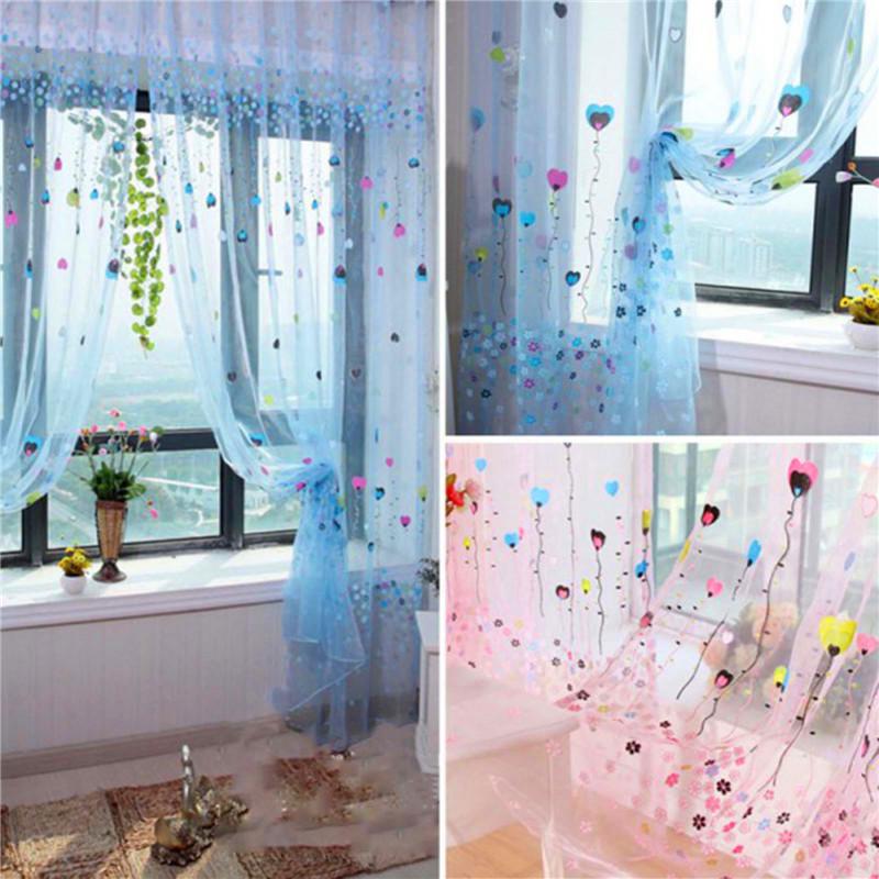 

1Pcs Hot Selling Lace Curtains Tulle Ball Window Filament Curtains Drapes Jalousie for Home Decorations, Blue
