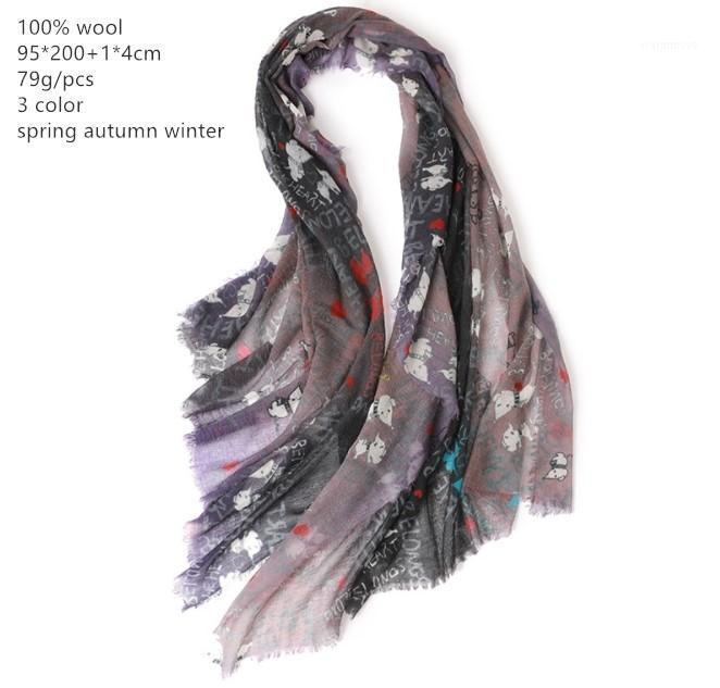 

Naizaiga 100% wool Cartoon wool warm scarf shawl girl Warm scarf in air-conditioned room ,SN5851