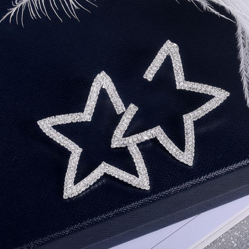 

Fashion Full Zircon five-pointed Star Earrings Simple Star Shape Women's Earrings Set with Rhinestones Exaggerated Wild