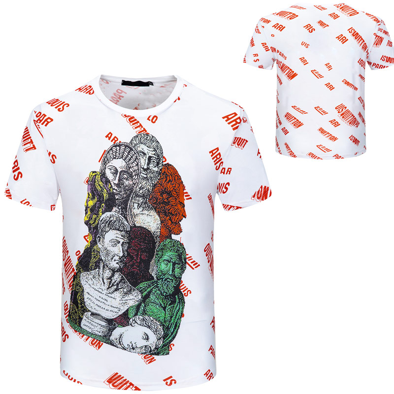 

2022 Mens Designer T Shirt Summer Womens Tshirts Couples Print Short Sleeve Tees Streetwear White Graffiti Pattern Asian size M-XXXL W252