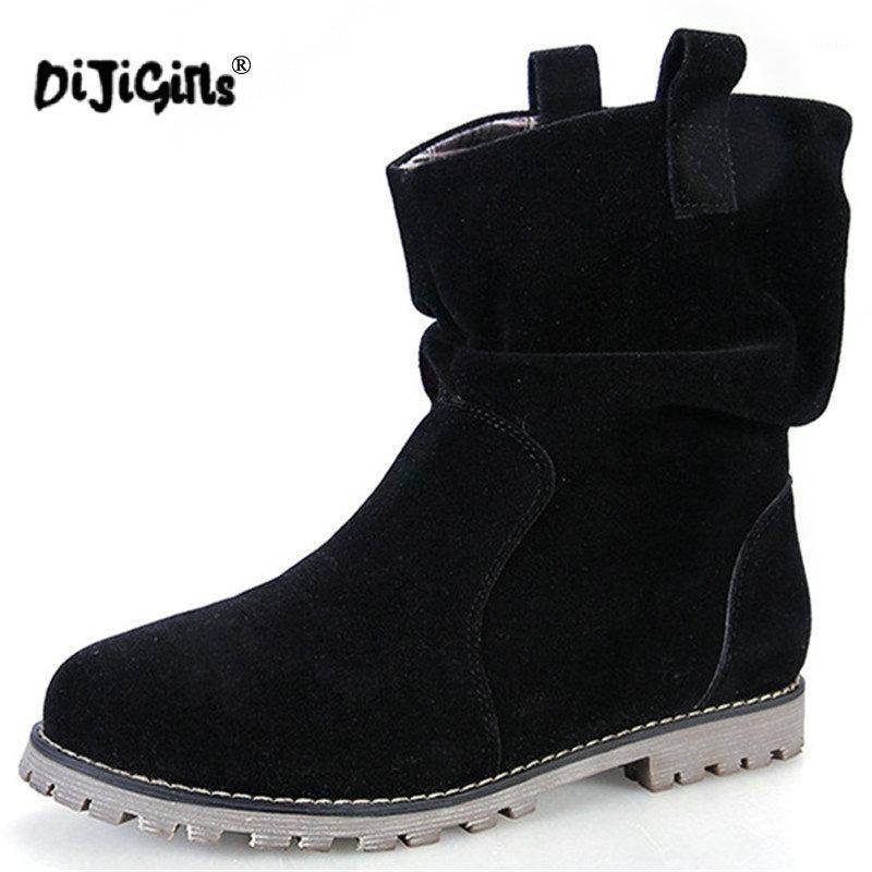 

DIJIGIRLS Womens Snow Boots Shoes Fashion Faux Suede Womens Ankle Boots Shoes New Arrival Warm With Fur1, Black