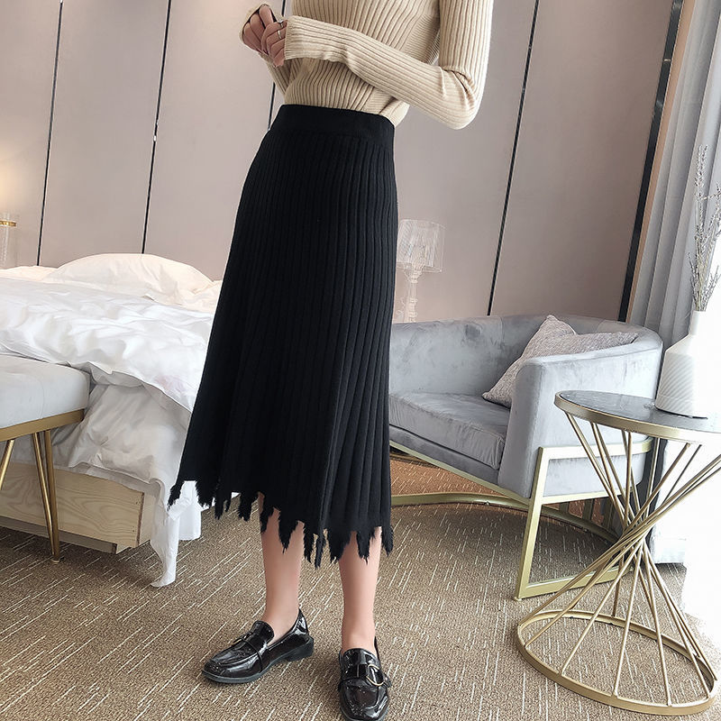 

2021 New Women's fashionable free-range waistcoats skirt feminine high waistline waistband Winter y342 9LLM, Dark brown.