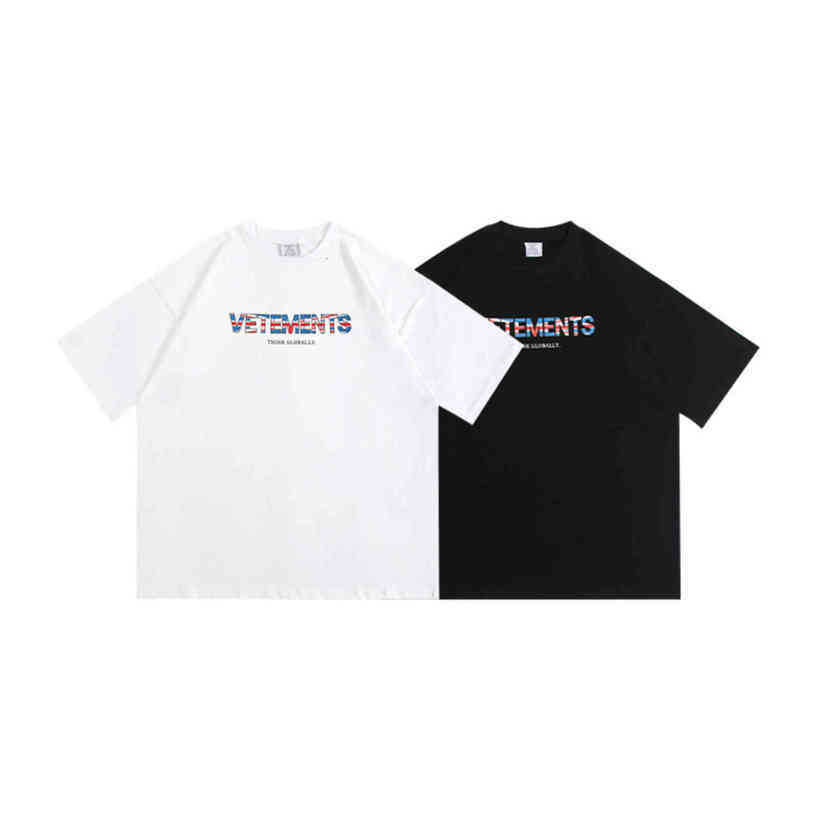 

Fashion Casual Brand Vetements Flat Tee Oversized T-shirt Streetwear Crop Top Men Women's T-shirts Recreation, White