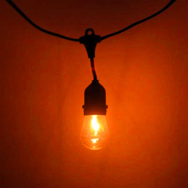 

free delivery S14 24pcs Light Bulb Outdoor Yard Lamp String Light with Black Lamp Wire high brightness Light String