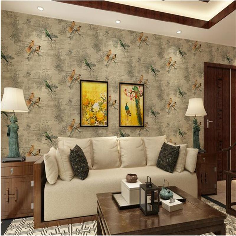 

beibehangpapel de parede Retro Wallpaper Classical Bird Bedroom Mural American Pastoral Restaurant Sofa wallpaper for walls 3 d, Pr-26