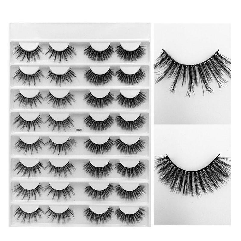 

16 Pairs 3D Mink Lashes False Eyelashes Makeup Eyelash Extension Silk Eyelashes Natural Mink Hair Dramatic Volume Fake Lashes