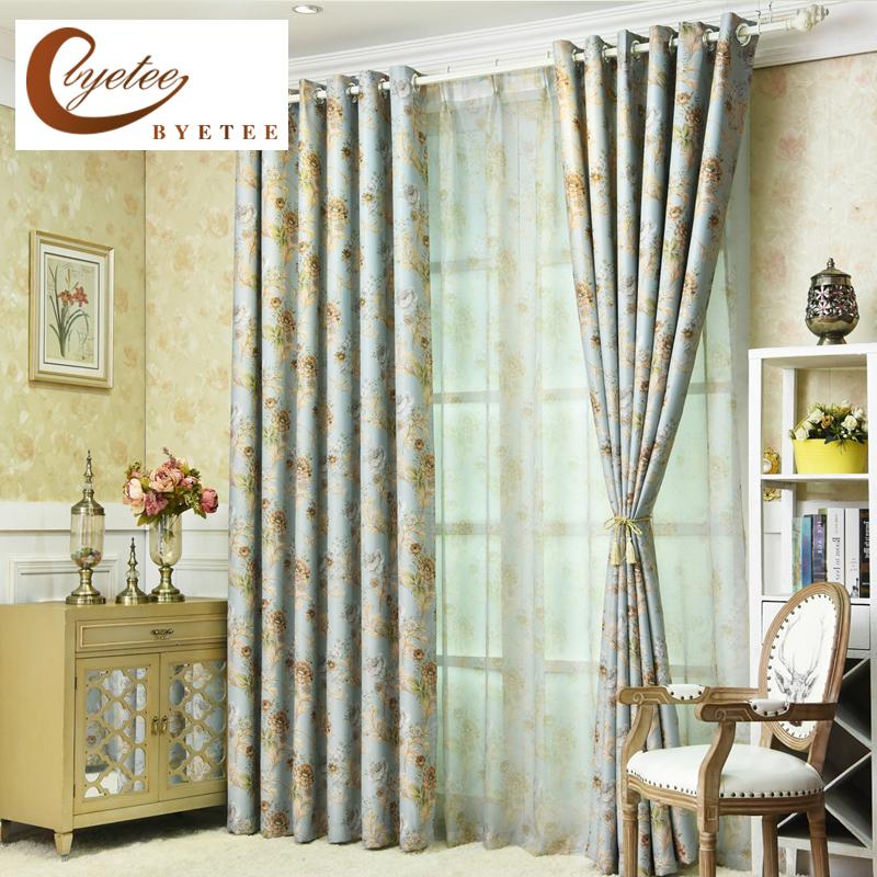 

byetee} Pastoral Printed Curtains for Living Room Door Drapes Kitchen Shade Curtain Modern Brief Cortinas for Bedroom, Tulle curtain
