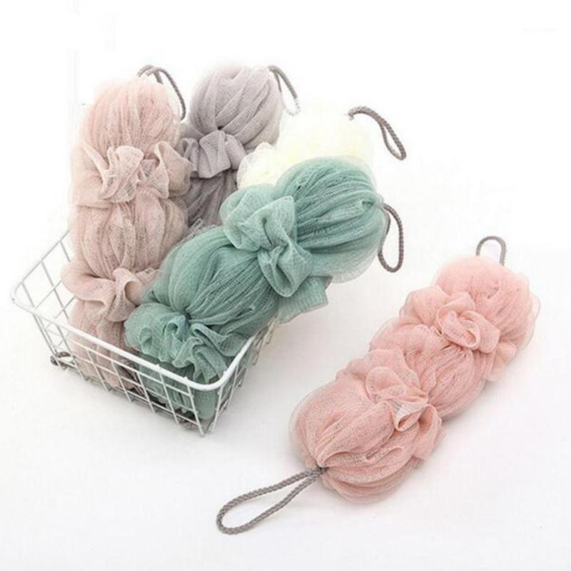 

New Hot Bath products bubble net bath ball Long Shower Sponge Pouf Mesh Ball Exfoliating Scrubber #151