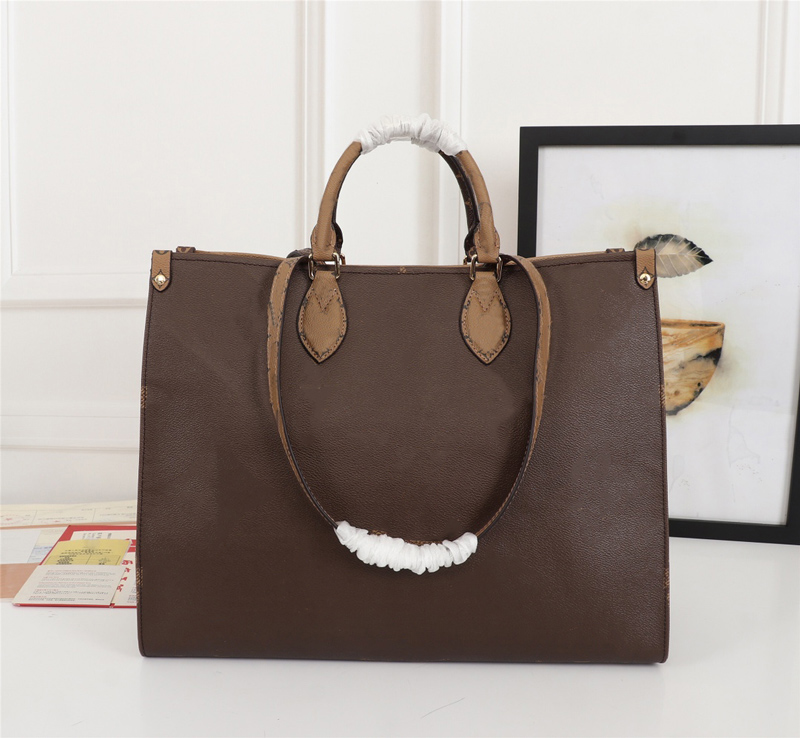 

New fashion luxury bag luxury handbag casual shopping bag M44576 large capacity leather and canvas fashion old print backpack Z, Box
