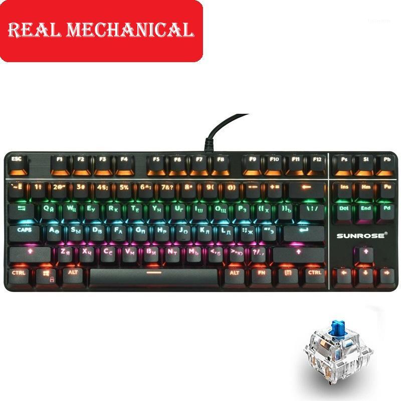 

Gaming Mechanical Keyboard Blue Red Switch 87key RU/US Wired Keyboard Anti-ghosting RGB/ Mix Backlit LED USB For Gamer PC Laptop1