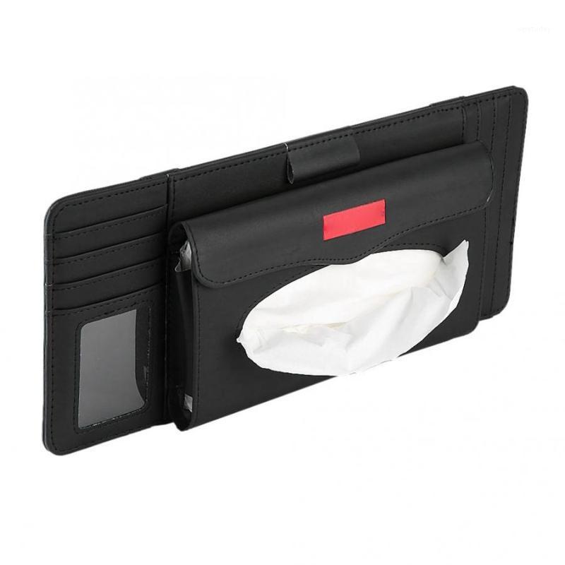 

Black Color Kitchen Tissue Boxes Car Sun Visor Tissue Box Holder PU Leather Hanging Paper Towel Cover Case Car Tools1