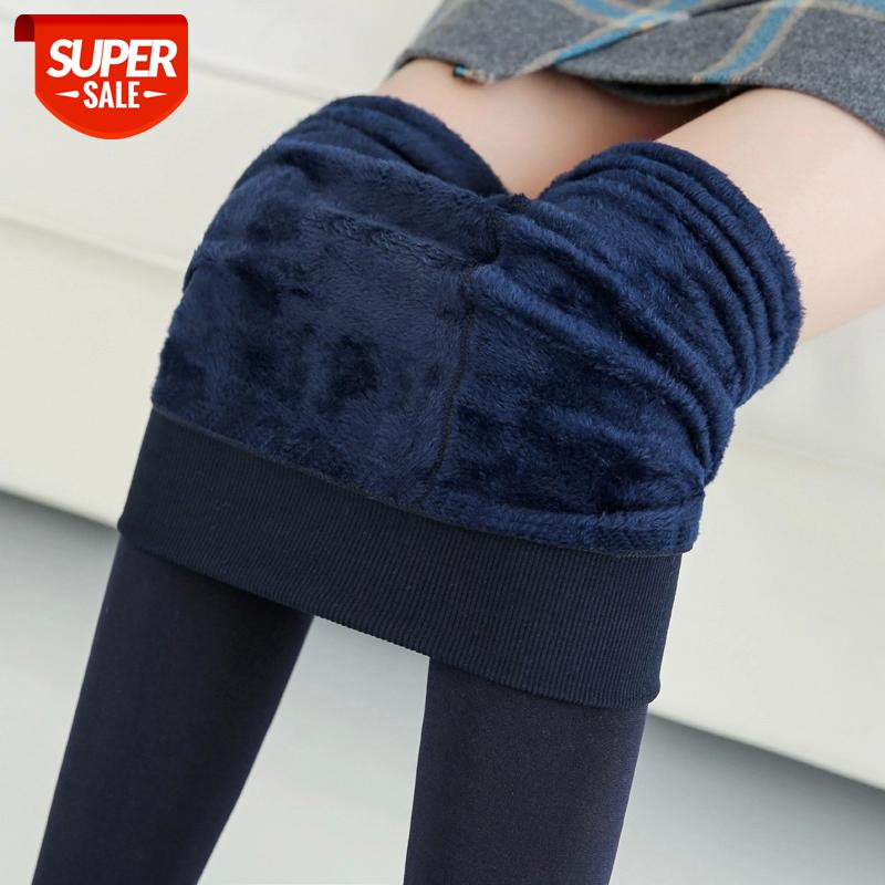 

NORMOV Winter Women Cashmere Leggings Super Elastic Slim Warm Leggings High Quality Knitted Pants Thick Velvet Leggins Plus Size #Dd9t, Black;white