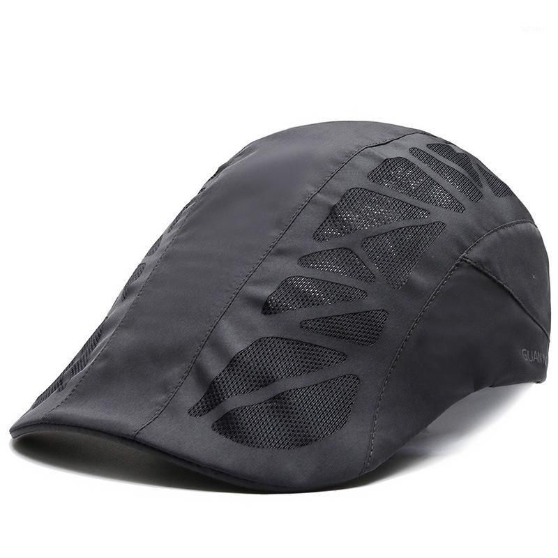 

HT3176 Berets Spring Summer Cap for Men Women Breathable Mesh Beret Cap Artist Painter Beret Hat Adjustable Ivy Newsboy Flat1, Black