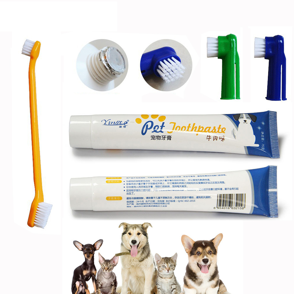 

Dog Healthy Edible Toothpaste Toys Small Cats Mouth Teeth Cleaning And Care Supplies Vanilla And Beef 2 Taste Pet Accessories