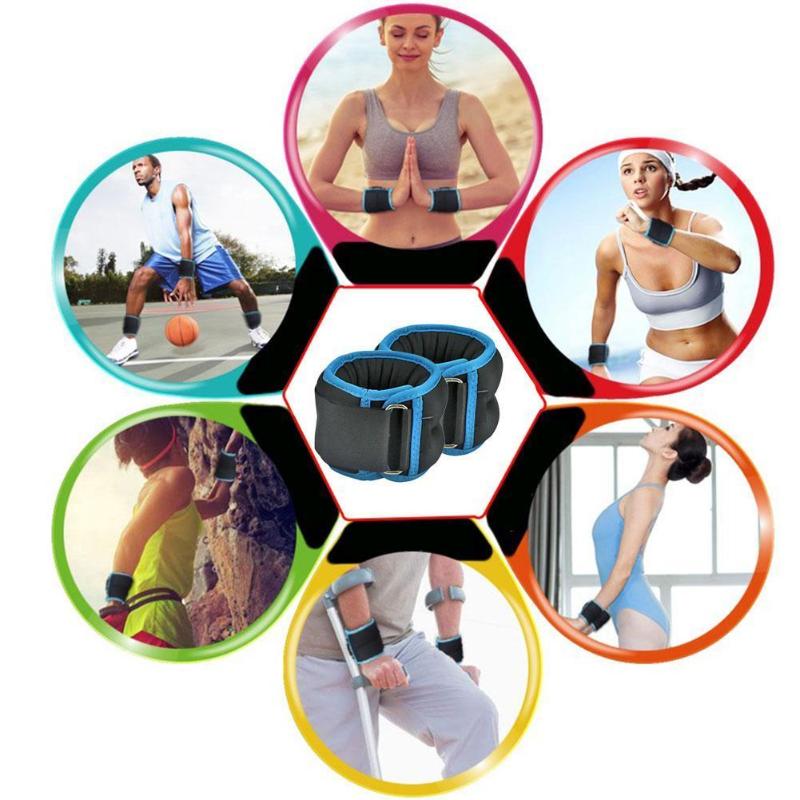 

0.6kg/pair Adjustable Wrist Ankle Weights Iron Sand Exercise Padding with For for Bag Weights Fitness Running Neoprene Stra U1B0, Blue 300g x2pcs