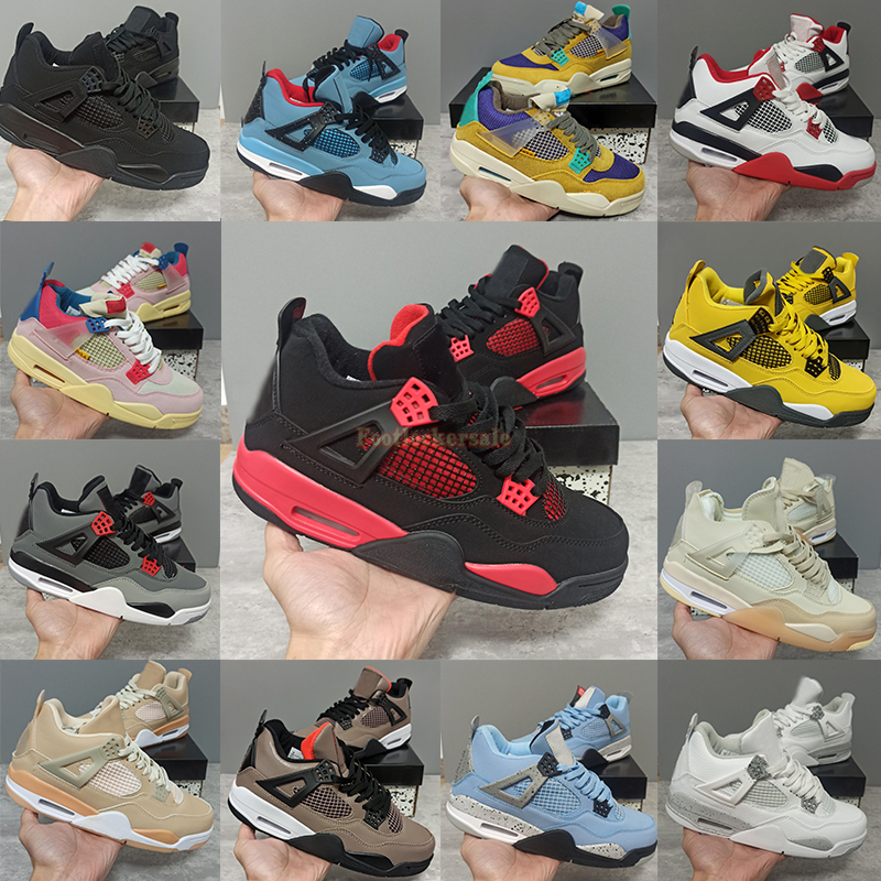 

4 Red Thunder Jumpman Basketball Shoes 4s University Blue Taupe Haze Guava Ice Infrared Lightning Black Cat Men Woman Designers Sports Sneakers Trainers, Withbox-32
