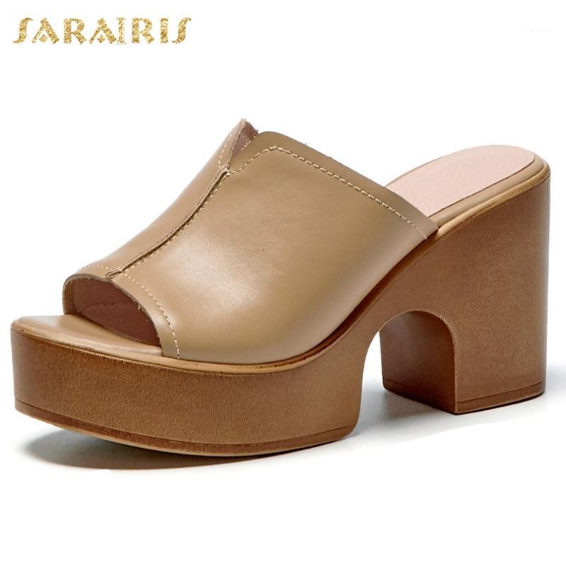 

Brand New Square High Heels Dropship Summer Platform Genuine Leather Cow Skin Shoes Woman Slipper Mules Pumps1, Black