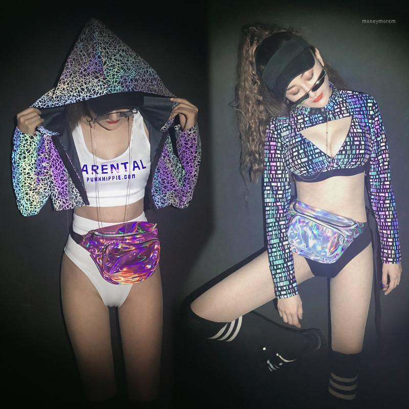 

New Nightlight Dance Costume Jazz Women DJ Costumes Nightclub Jumpsuit DS Bar Hip-Hop Clothing Performance Stage Costume BL25321, Tloow wig