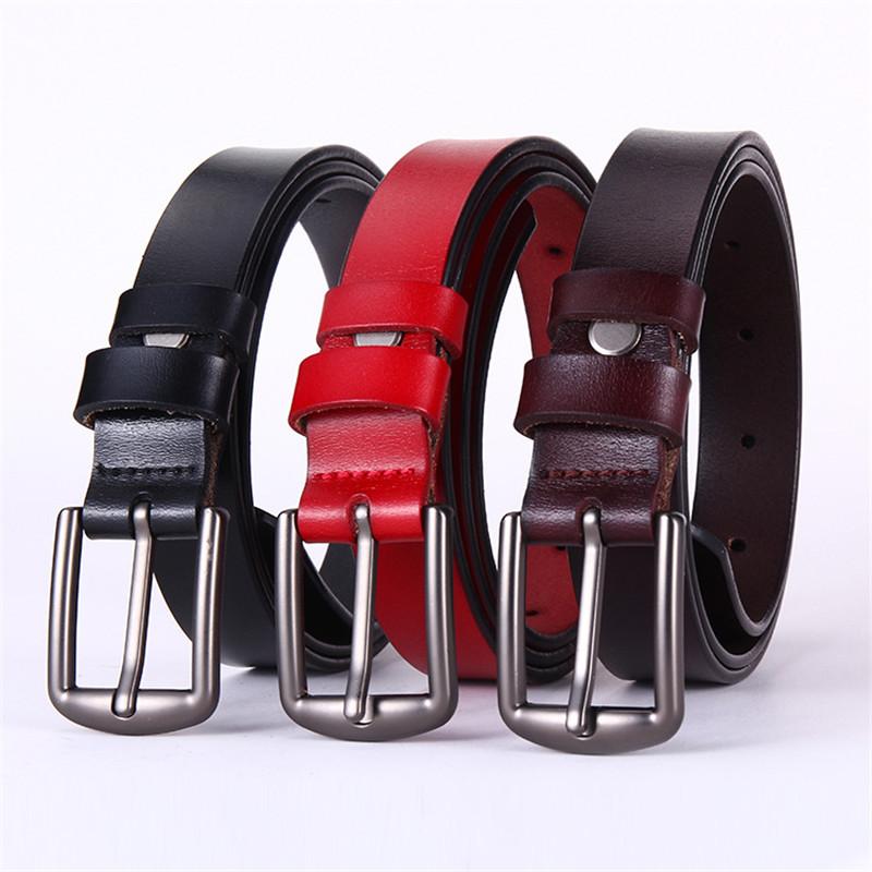 

New Women Genuine Leather Belt For Female Luxury Strap Casual All-match Pin Buckle Belts Designer High Quality Cowskin Belt, White