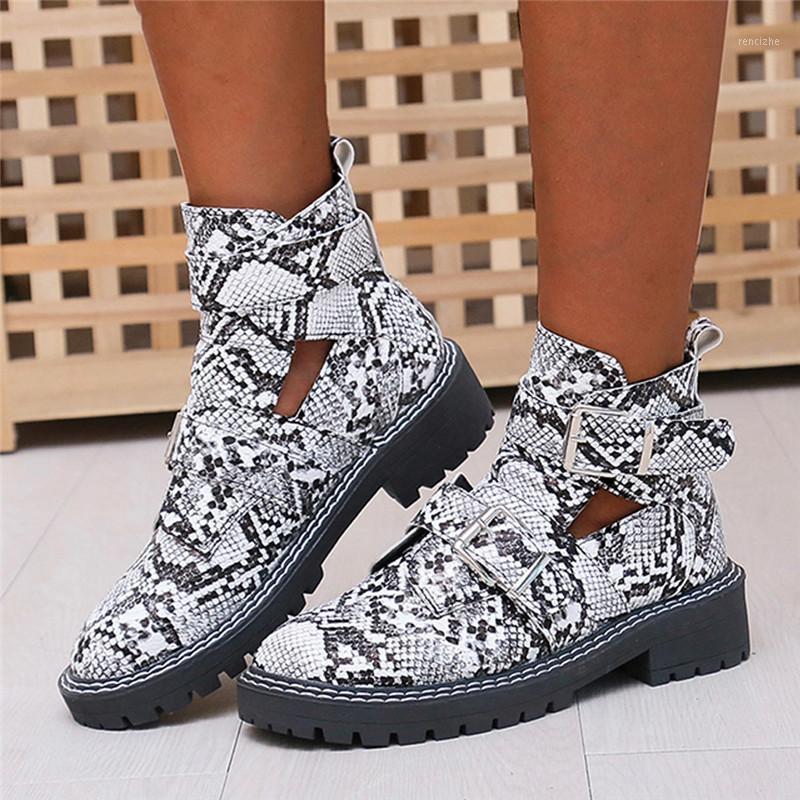 

COOTELILI Women Ankle Boots Women's Fashion Shoes Woman Leather Buckle Ladies Female Sandals Boots Summer Serpentine Casual1, Black