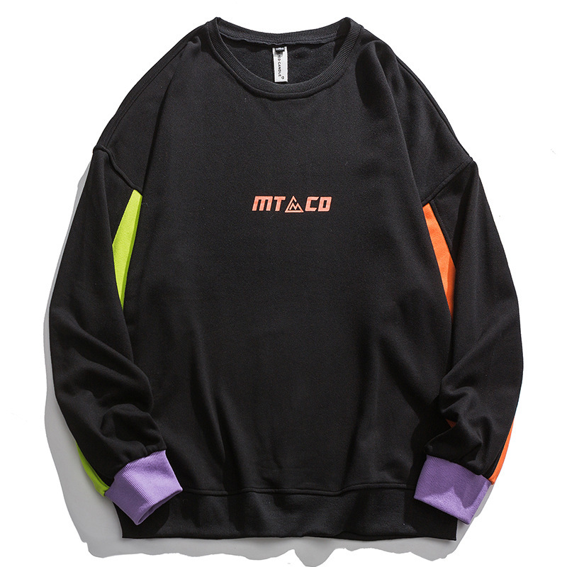 

New High 2020 Street Contrasting Color Long Sleeve Nightgown Popular Male Print Inlets Sweater Vbye, Game