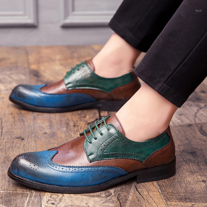 

Mens Business Shoes 2020 New Fashion PU Leather Big Size Male Dress Shoes Footwear Classic Loafer Oxfords Spring For Men1, Blue