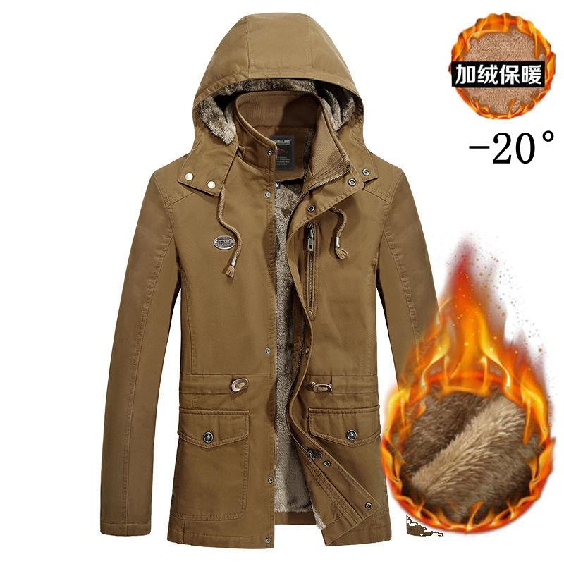 

2020 Winter cotton-padded Coat Patchwork Casual Parka Hooded Jackets for men Fleece Thicken Warm Outwear Windbreaker Plus Size, 1312 colour of loess