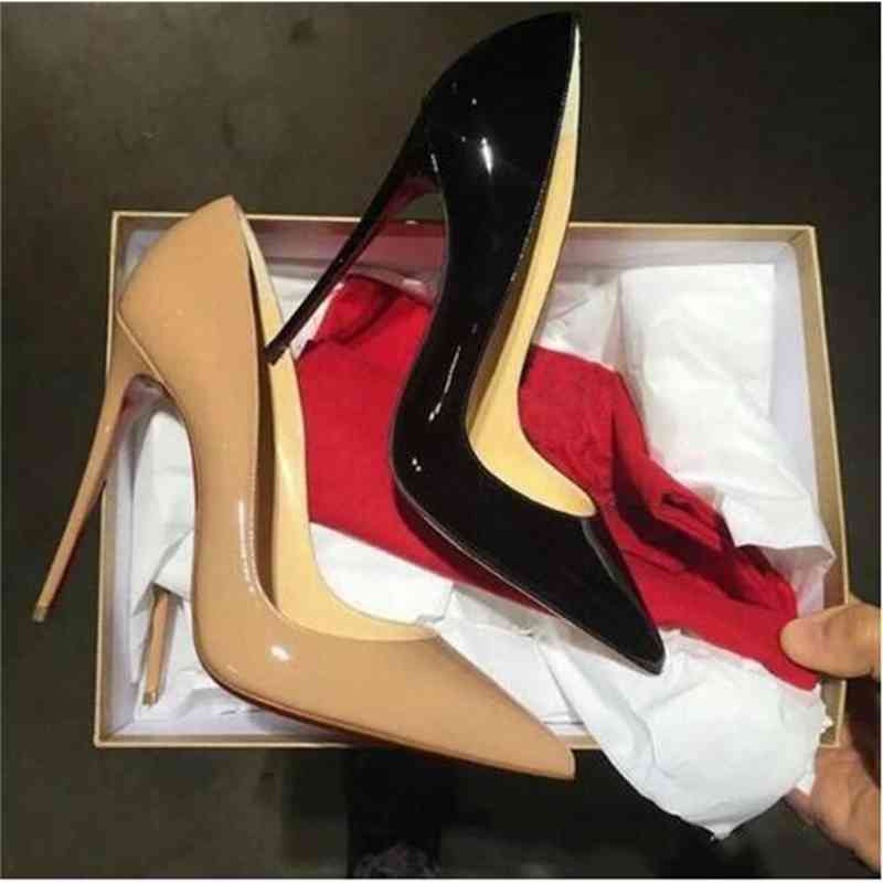 

Sale-So Kate Styles 8cm 10cm 12cm High Heels Shoes Red Bottom Nude Color Genuine Leather Point Toe Pumps Rubber Wedding