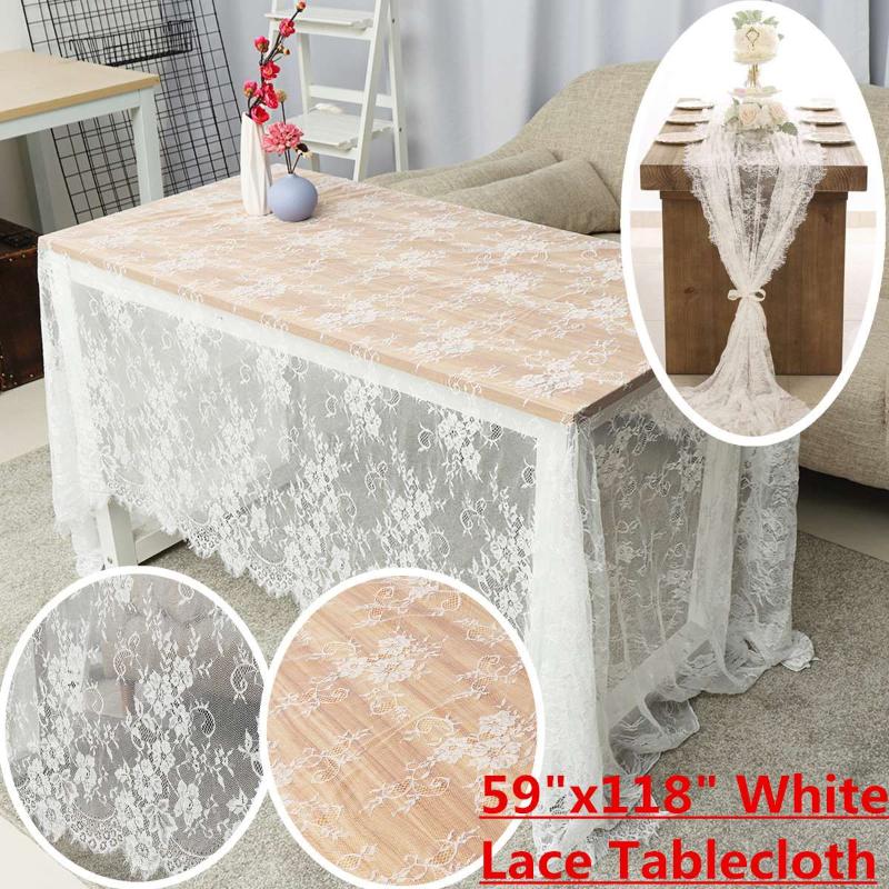 

American Country Rectangular Hollow Lace Tablecloth White Party Kitchen Dining Table Cloth Desk Cover For Wedding Events Supplie, As pic