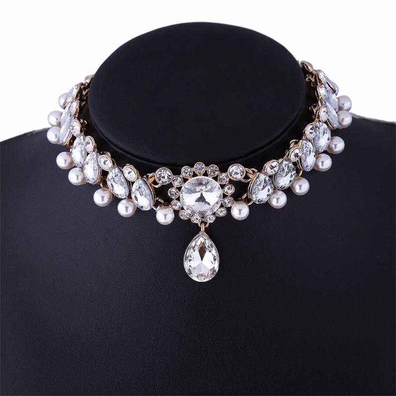 

Collier Femme Trendy Crystal Statement Necklaces Pendants Women Jewelry Multilayer Link Chain Necklace Bijoux Colares