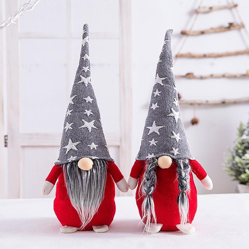 

Santa Claus Snowman Elf Christmas Ornaments Faceless Doll 2021New Year Favor Party Decoration for Home Ornaments Navidad#41