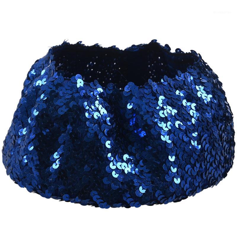

Lady Costume Stretch Sparkly Shining Sequin Beret Beanie Hat Blue1, Sky blue