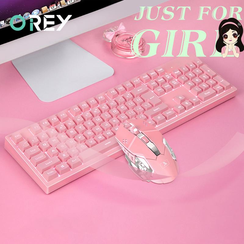 

2.4G Wireless Gaming Keyboard Mouse Set Rechargeable Keyboard Backlit Mechanical Feeling Game Mouse For PC Gamer Mice