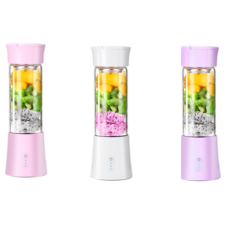 

380Ml Portable Juicer Electric USB Rechargeable Smoothie Blender Machine Mixer Mini Juice Cup Maker Fast Blenders Processor