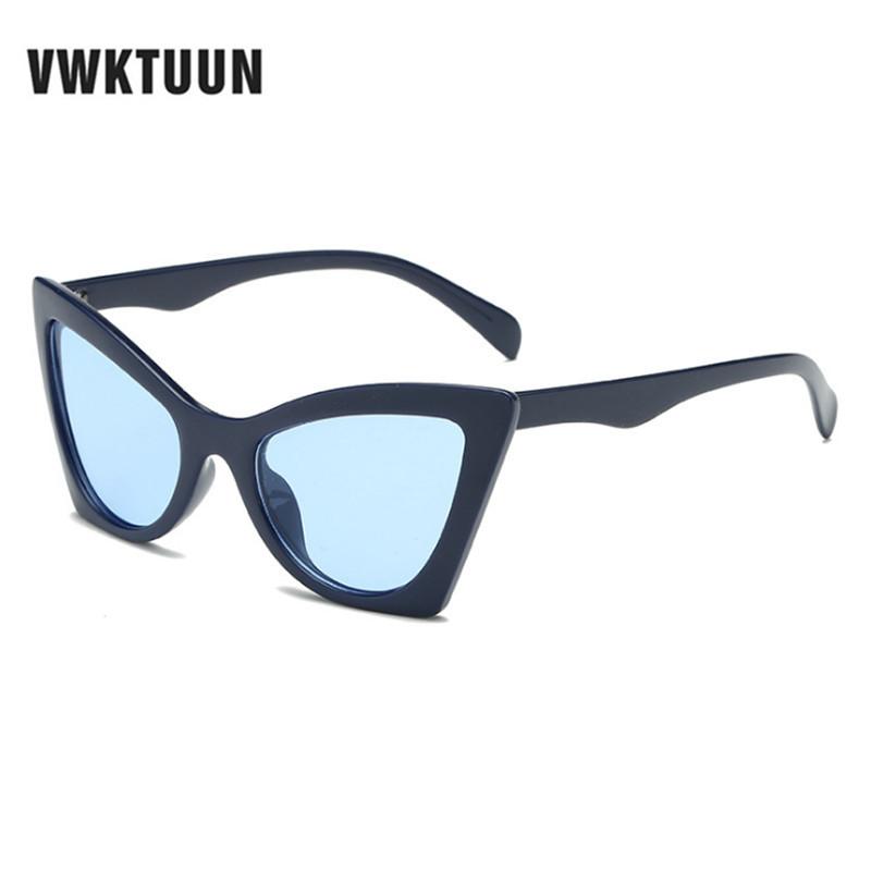 

VWKTUUN Vintage Sunglasses Women 2020 Cat Eye Shades Retro Men Sunlgass Sun glasses for Women Yellow Frame Sunglass