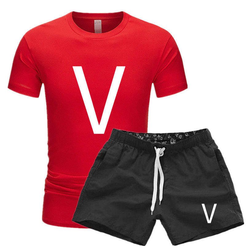 

new T-shirt Men Tracksuits Fashion designer T-Shirt +Pants 2 Piece Set Summer Mens Tracksuit Casual Shorts Sets Luxury sportswear woman, Purple