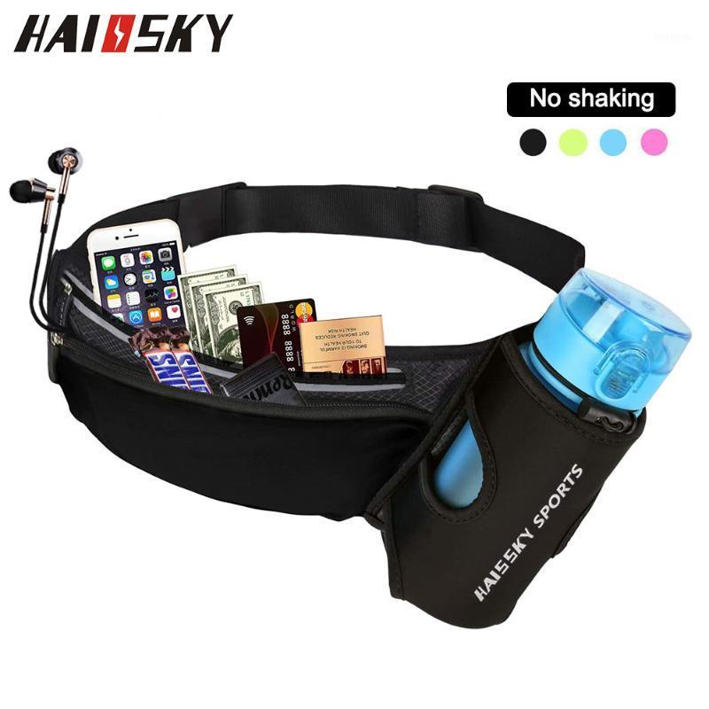 

HAISSKY Running Waist bag Sports Gym Bag Men's Women's Belt Pack For Phone Unisex Trail Run Jogging Fitness Pack Water Bottle1, No water cup