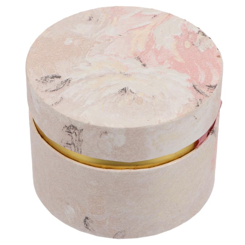 

1Pc Wedding Bride Candy Box Round Paper Souvenir Holder Party Flannel Gift Box