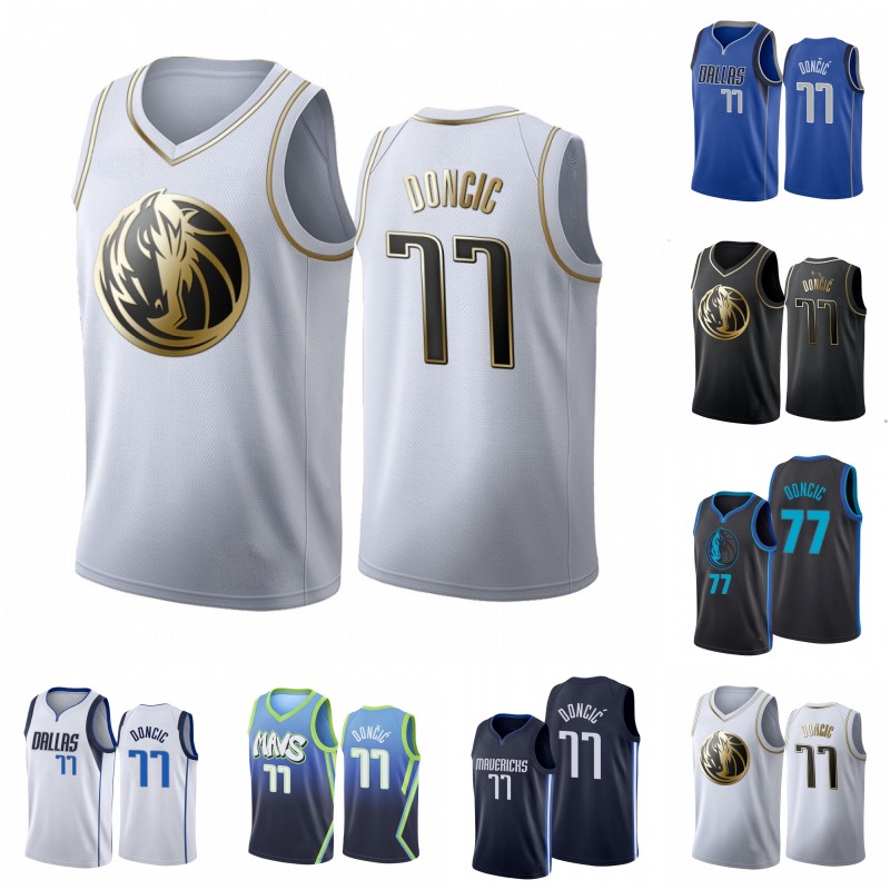 

Men Luka Doncic Basketball Jersey, Black
